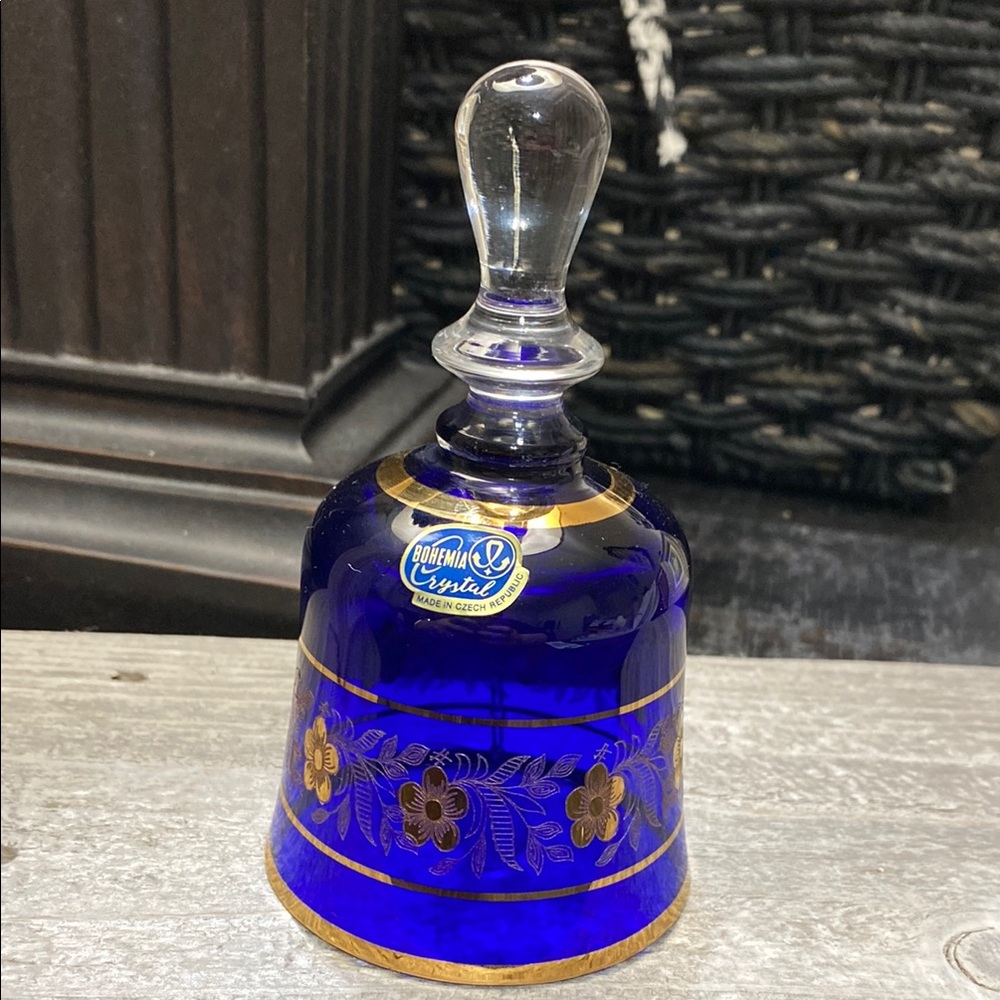 Bohemia Crystal Blue and Gold Bell!